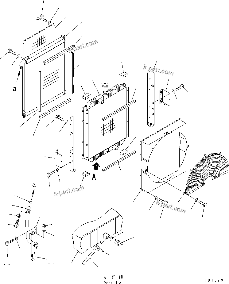 Komatsu parts book diagram for PC300-6Z S/N 30001-UP: COOLING (RADIATOR AND OIL COOLER)(#30001-32999)