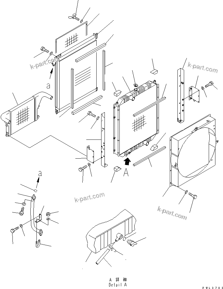 Komatsu parts book diagram for PC300-6Z S/N 30001-UP: COOLING (RADIATOR AND OIL COOLER) (SAE)(#33001-34109)
