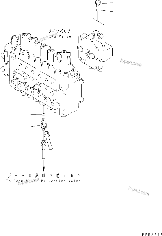 Komatsu parts book diagram for PC300-6Z S/N 30001-UP: MAIN VALVE (PLUG)(#30139-32999)