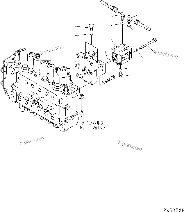Komatsu parts book diagram for PC300-6Z S/N 30001-UP: MAIN VALVE (PLUG) (WITH DRIFT PRIVENTIVE)(#33001-)