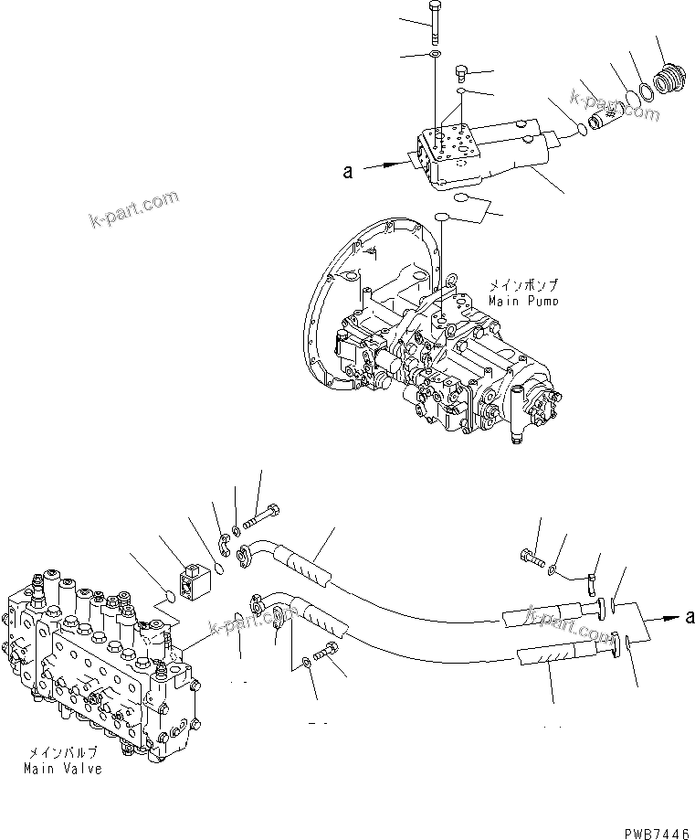 Komatsu parts book diagram for PC300-6Z S/N 30001-UP: DELIVERY LINE (BLOCK) (WITH INLINES FILTER)(#33001-33465)
