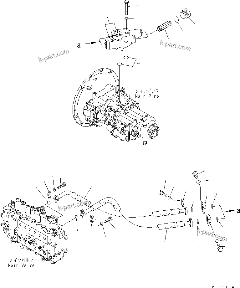 Komatsu parts book diagram for PC300-6Z S/N 30001-UP: DELIVERY LINE (BLOCK) (WITH INLINES FILTER)(#33466-)