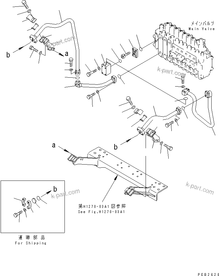 Komatsu parts book diagram for PC300-6Z S/N 30001-UP: ATTACHMENT LINE (2 ACTUATOR)(#30001-32999)