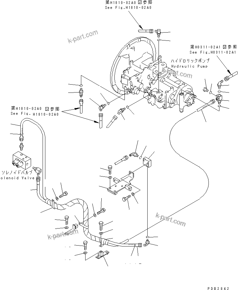 Komatsu parts book diagram for PC300-6Z S/N 30001-UP: LS LINE (GEAR PUMP LINE) (WITHOUT EPC VALVE)(COLD WEATHER B SPEC)(#30139-32999)