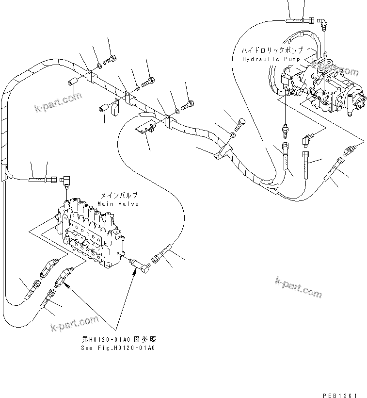 Komatsu parts book diagram for PC300-6Z S/N 30001-UP: LS LINE (PUMP TO VALVE)(#30001-32999)