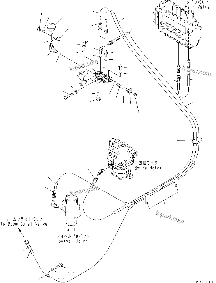 Komatsu parts book diagram for PC300-6Z S/N 30001-UP: SOLENOID VALVE (WITH BOOM BURST VALVE)(#33001-33465)