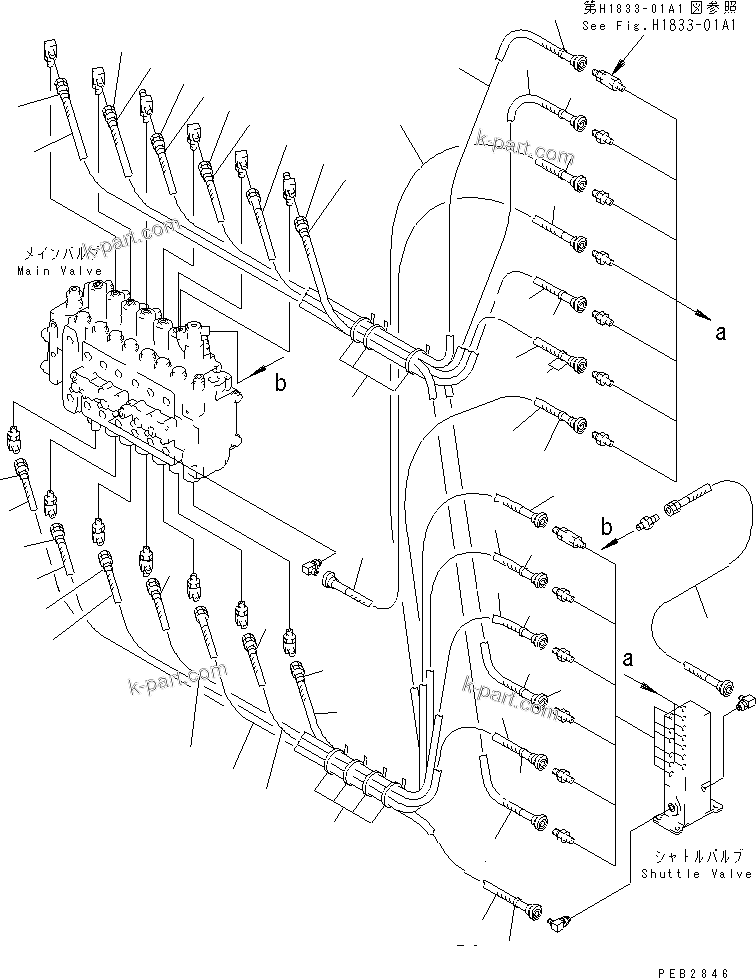 Komatsu parts book diagram for PC300-6Z S/N 30001-UP: PPC MAIN LINE (VALVE PPC LINE)(#30139-32999)