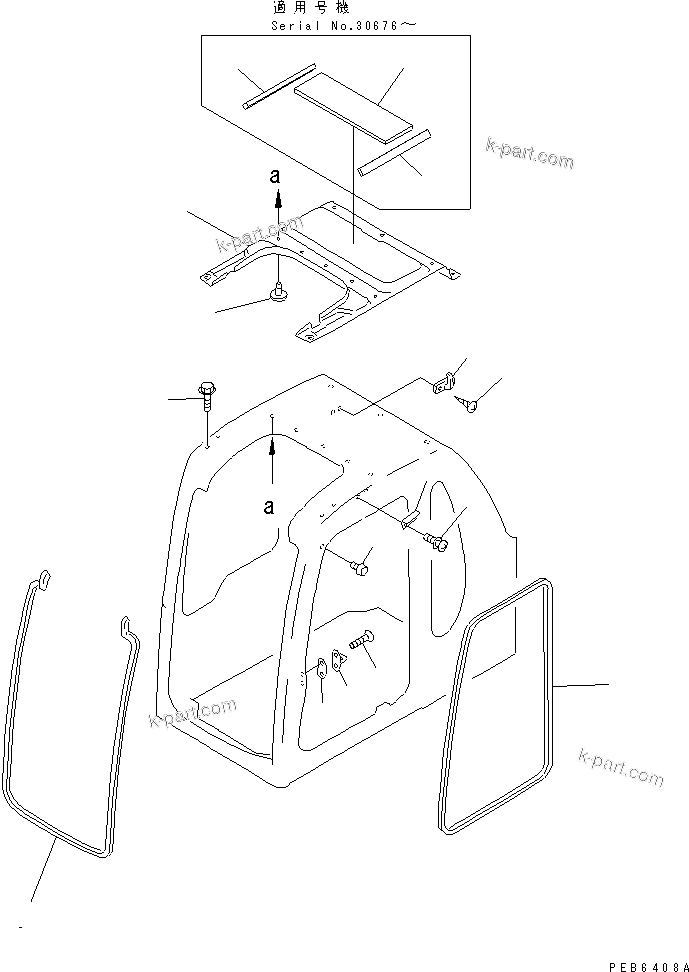 Komatsu parts book diagram for PC300-6Z S/N 30001-UP: OPERATOR'S CAB (INSIDE COVER)(#30001-32999)