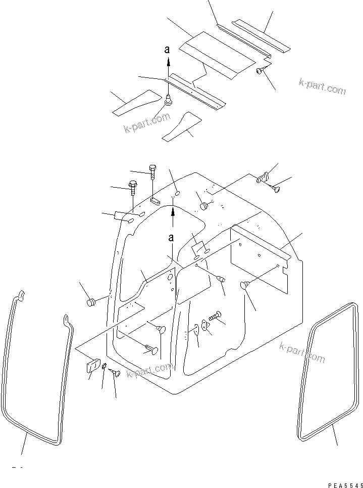 Komatsu parts book diagram for PC300-6Z S/N 30001-UP: OPERATOR'S CAB (INSIDE COVER) (WITH GUARD)(#30139-32999)
