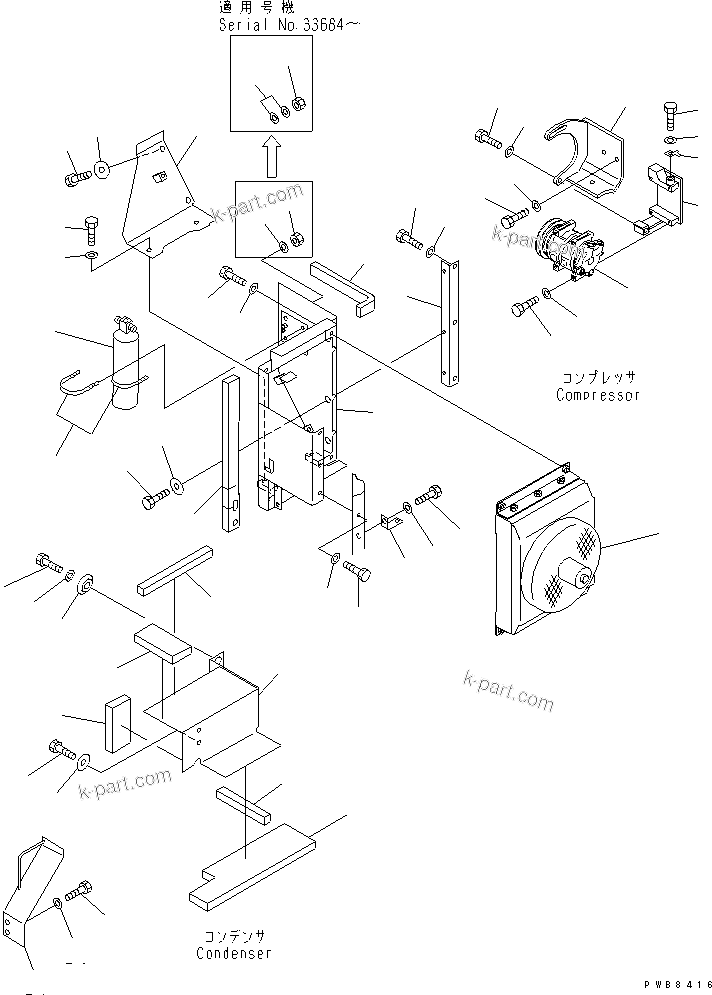 Komatsu parts book diagram for PC300-6Z S/N 30001-UP: AIR CONDITIONER (UNIT)(#33001-)
