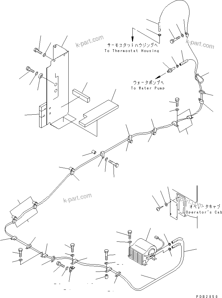 Komatsu parts book diagram for PC300-6Z S/N 30001-UP: CAR HEATER (LARGE CAPACITY) (3300 KCAL)(#30139-30637)