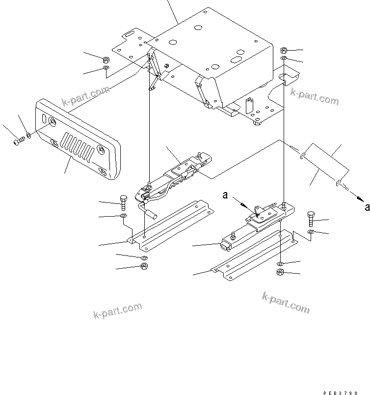 Komatsu parts book diagram for PC300-6Z S/N 30001-UP: FLOOR FRAME (LEFT STAND) (BASE AND COVER) (WITH RADIO)(#30638-32999)