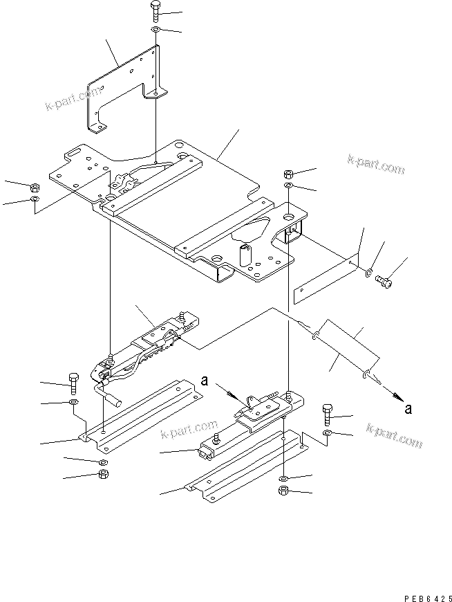 Komatsu parts book diagram for PC300-6Z S/N 30001-UP: FLOOR FRAME (LEFT STAND) (BASE)(#30676-32999)