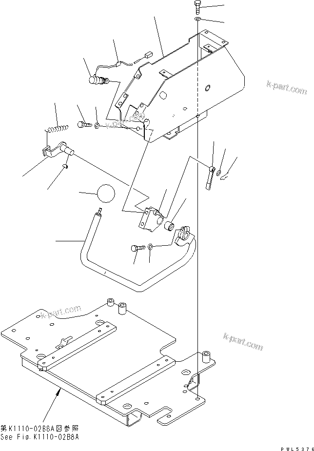 Komatsu parts book diagram for PC300-6Z S/N 30001-UP: FLOOR FRAME (LEFT STAND) (STAND)(#34055-)