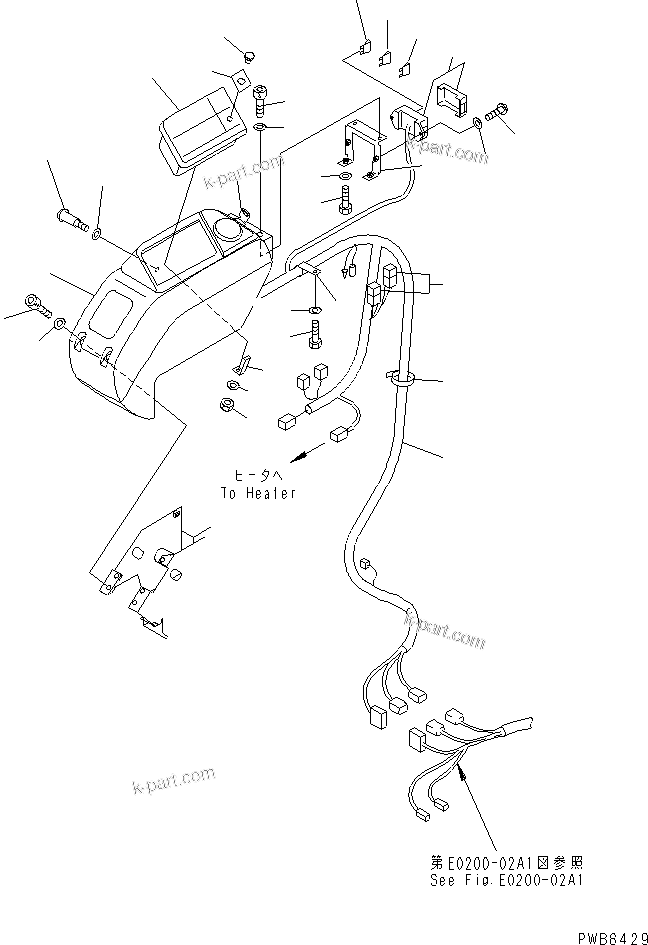 Komatsu parts book diagram for PC300-6Z S/N 30001-UP: FLOOR FRAME (RIGHT STAND) (PANEL AND HARNESS) (WITH AIR CONDITIONER)(#33001-)