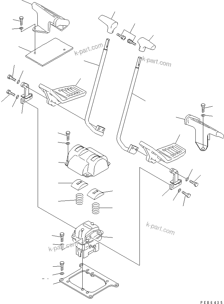 Komatsu parts book diagram for PC300-6Z S/N 30001-UP: FLOOR FRAME (TRAVEL LEVER)(#30638-32999)