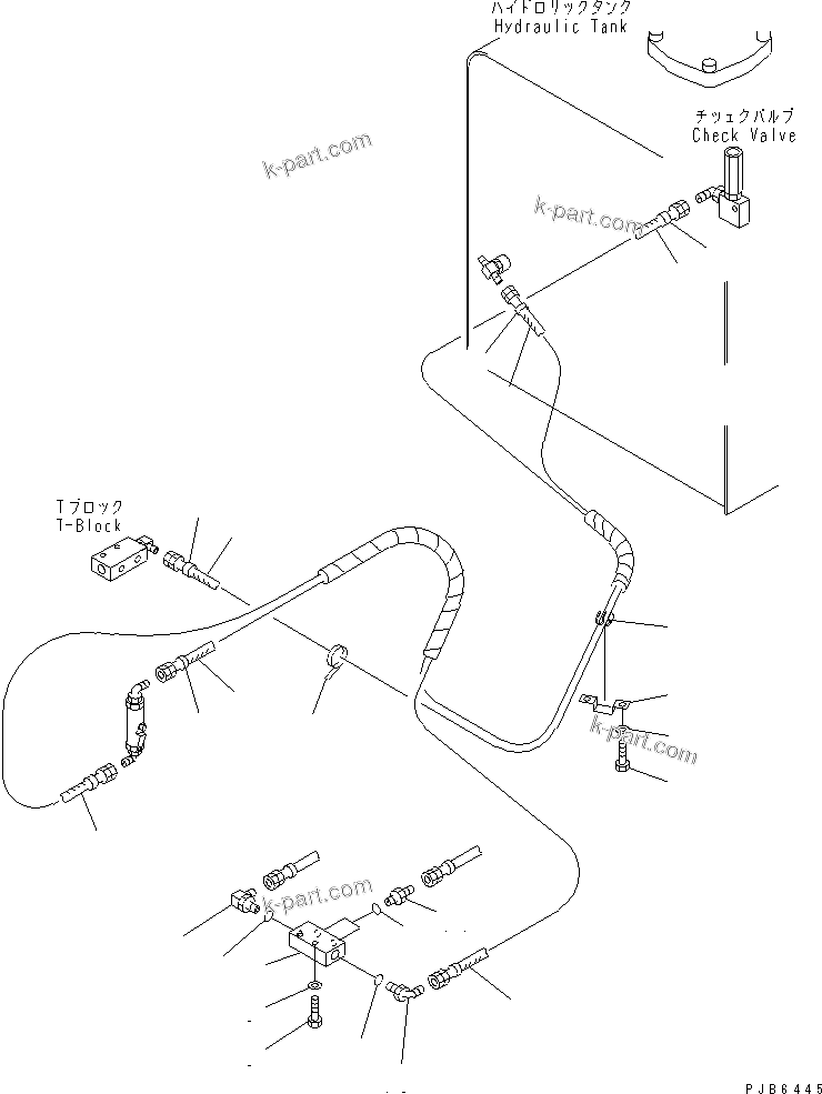 Komatsu parts book diagram for PC300-6Z S/N 30001-UP: FLOOR FRAME (PPC WORK LINE) (HOSE AND BLOCK)(#30638-32999)