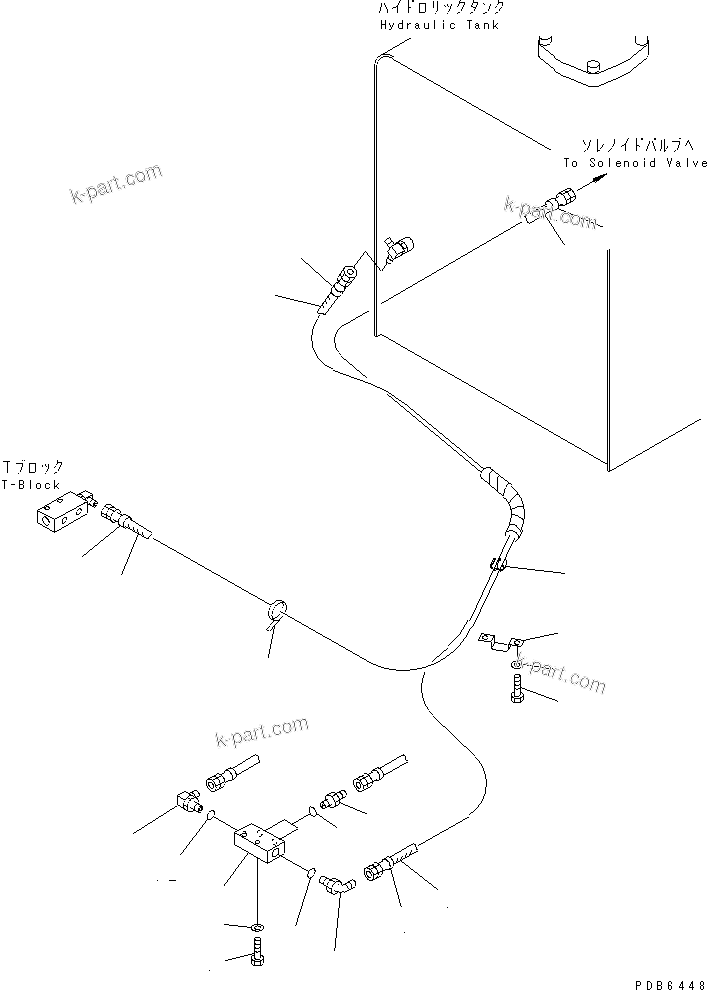 Komatsu parts book diagram for PC300-6Z S/N 30001-UP: FLOOR FRAME (PPC WORK LINE) (HOSE AND BLOCK)(#33001-33465)