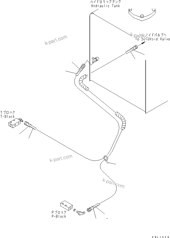 Komatsu parts book diagram for PC300-6Z S/N 30001-UP: FLOOR FRAME (PPC WORK LINE) (HOSE AND BLOCK)(#33466-)