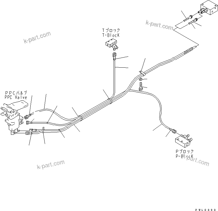 Komatsu parts book diagram for PC300-6Z S/N 30001-UP: FLOOR FRAME (ATTACHMENT PPC LINE) (PPC) (1 ACTUATOR)(#33466-)