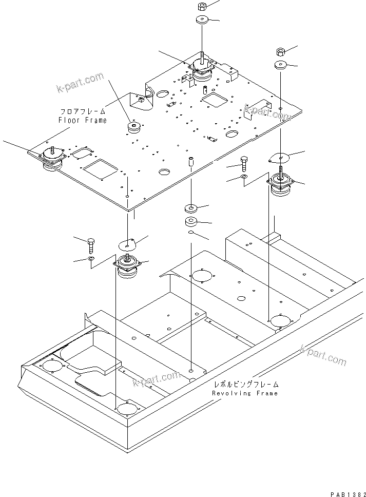 Komatsu parts book diagram for PC300-6Z S/N 30001-UP: FLOOR MOUNT(#30001-30637)