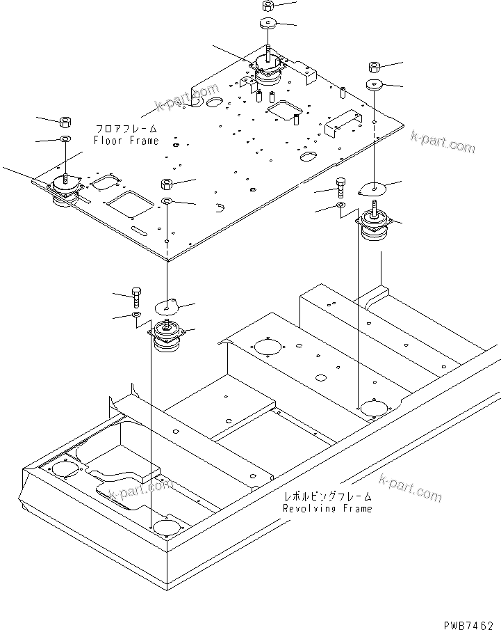 Komatsu parts book diagram for PC300-6Z S/N 30001-UP: FLOOR MOUNT(#33001-33798)