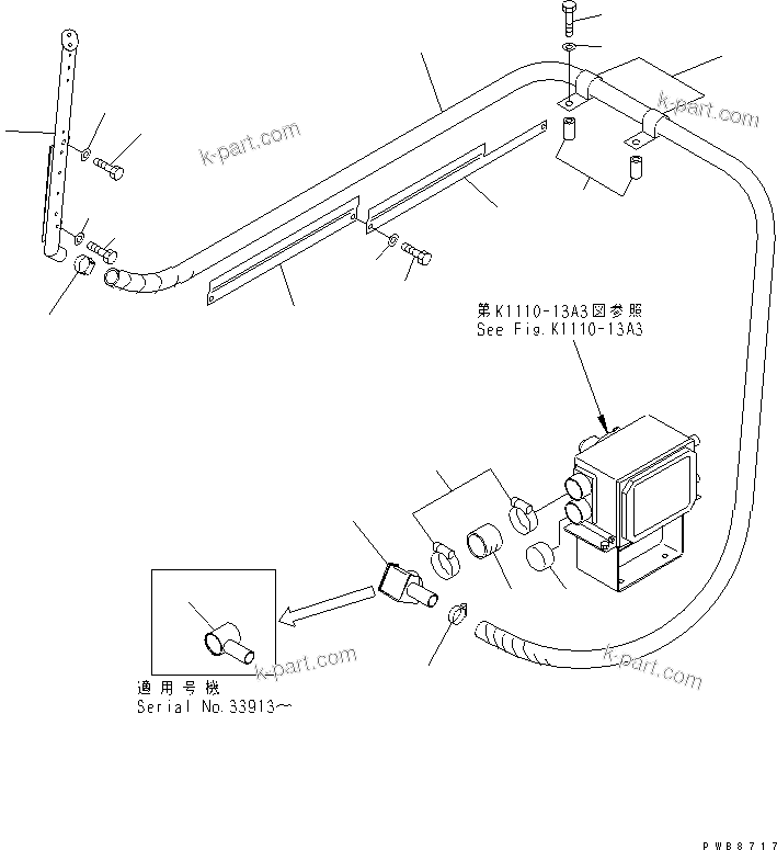 Komatsu parts book diagram for PC300-6Z S/N 30001-UP: DEFROSTER (HEATER)(#33001-)