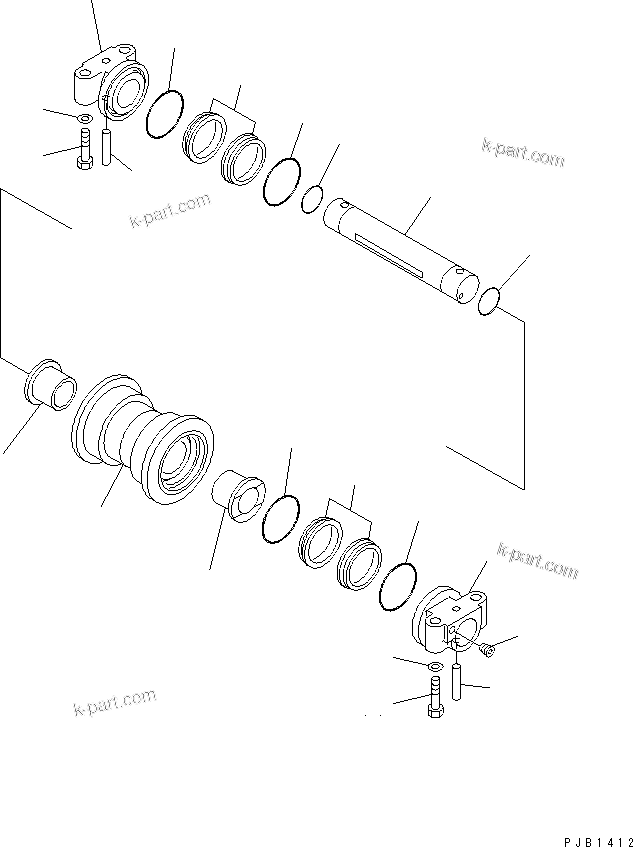 Komatsu parts book diagram for PC300-6Z S/N 30001-UP: TRACK ROLLER (COLD WEATHER SPEC.)(#33001-)