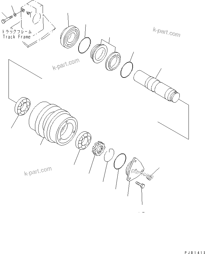 Komatsu parts book diagram for PC300-6Z S/N 30001-UP: CARRIER ROLLER