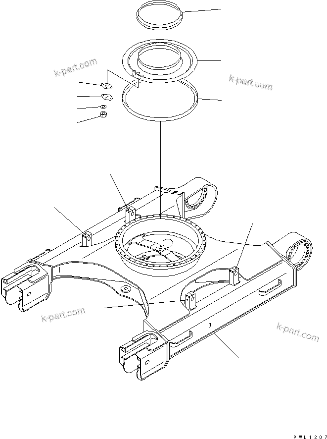 Komatsu parts book diagram for PC300-6Z S/N 30001-UP: TRACK FRAME (FOR UNDER COVER)(#33466-)