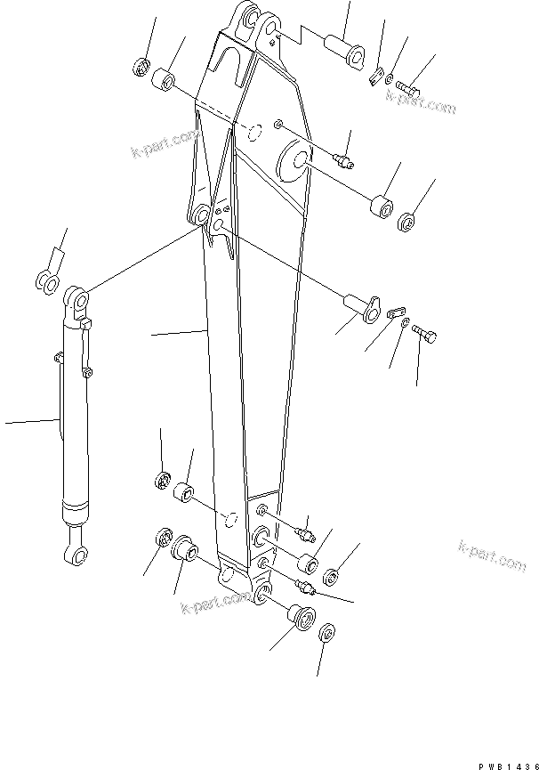 Komatsu parts book diagram for PC300-6Z S/N 30001-UP: ARM (3.2M) (HEAVY DUTY) (ARM AND BUCKET CYLINDER)