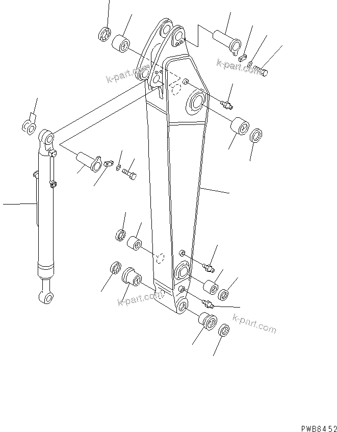 Komatsu parts book diagram for PC300-6Z S/N 30001-UP: ARM (2.55M) (ARM AND BUCKET CYLINDER)