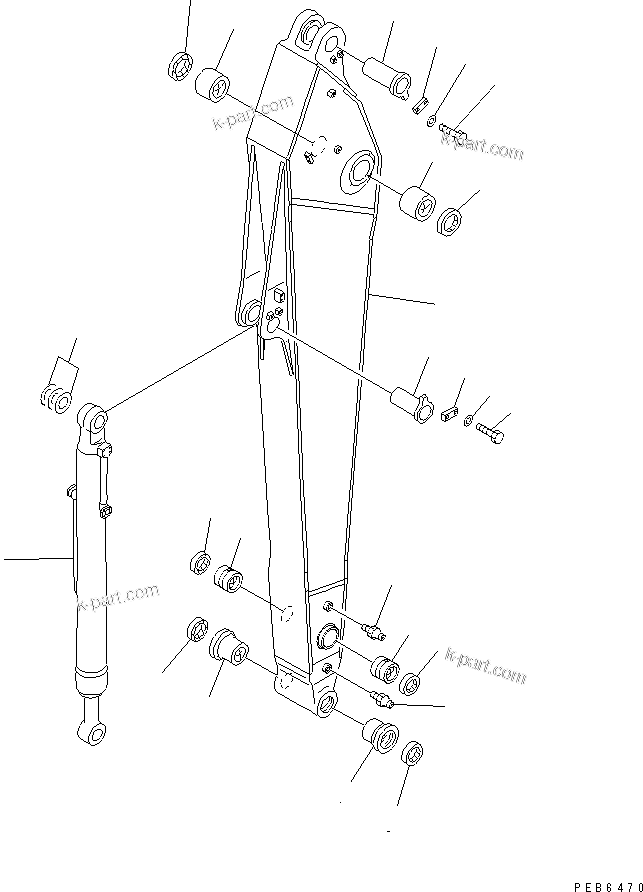 Komatsu parts book diagram for PC300-6Z S/N 30001-UP: ARM (4.0M) (ARM AND BUCKET CYLINDER)