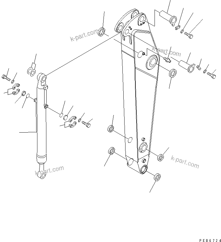 Komatsu parts book diagram for PC300-6Z S/N 30001-UP: ARM LESS KIT (FOR 2.2M ARM)