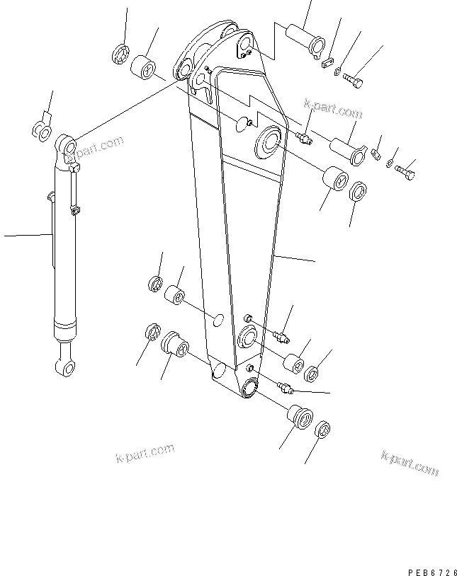 Komatsu parts book diagram for PC300-6Z S/N 30001-UP: ARM (2.2M) (ARM AND BUCKET CYLINDER)