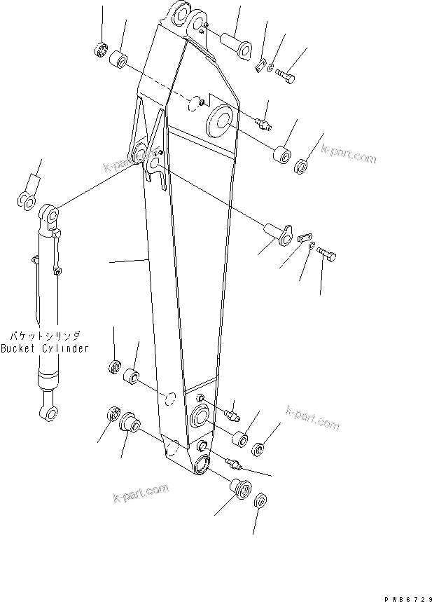 Komatsu parts book diagram for PC300-6Z S/N 30001-UP: ARM (3.2M) (ARM)