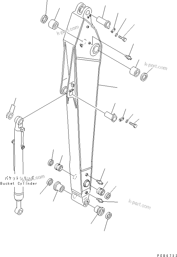 Komatsu parts book diagram for PC300-6Z S/N 30001-UP: ARM (4.0M) (ARM)