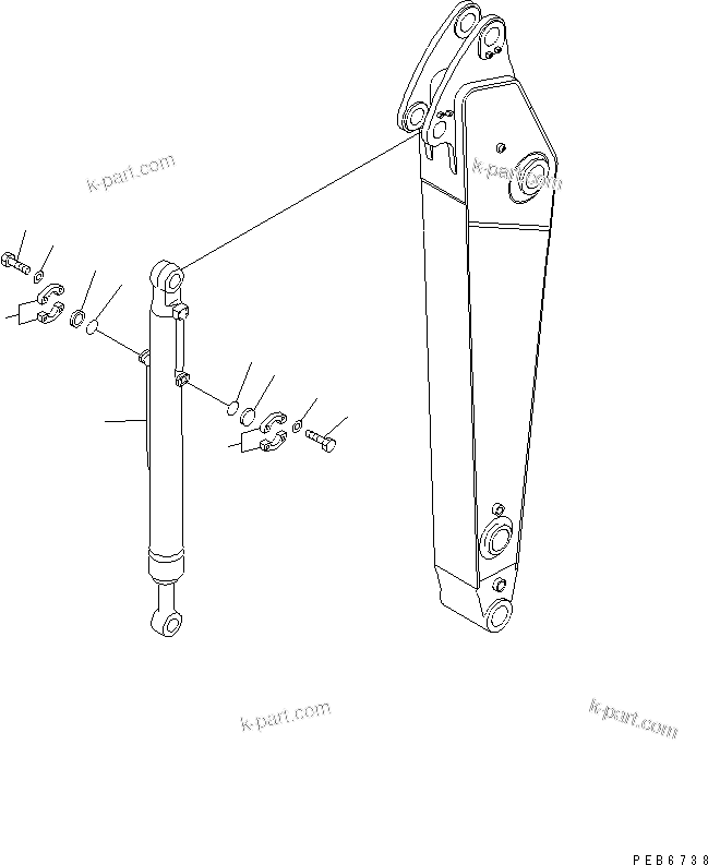Komatsu parts book diagram for PC300-6Z S/N 30001-UP: BUCKET CYLINDER