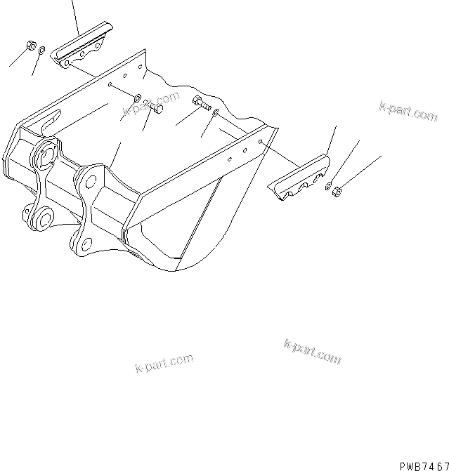 Komatsu parts book diagram for PC300-6Z S/N 30001-UP: SIDE CUTTER (FOR HEAVY DUTY BUCKET)(#33001-)