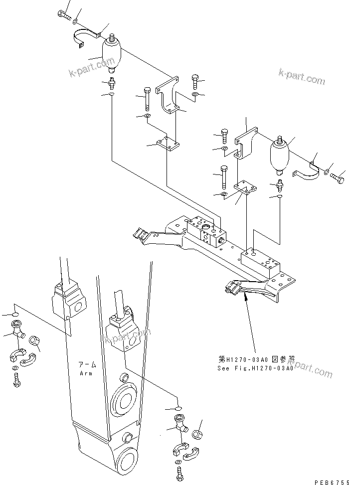 Komatsu parts book diagram for PC300-6Z S/N 30001-UP: BREAKER ADAPTER (FOR NIPPON PNEUMATIC)