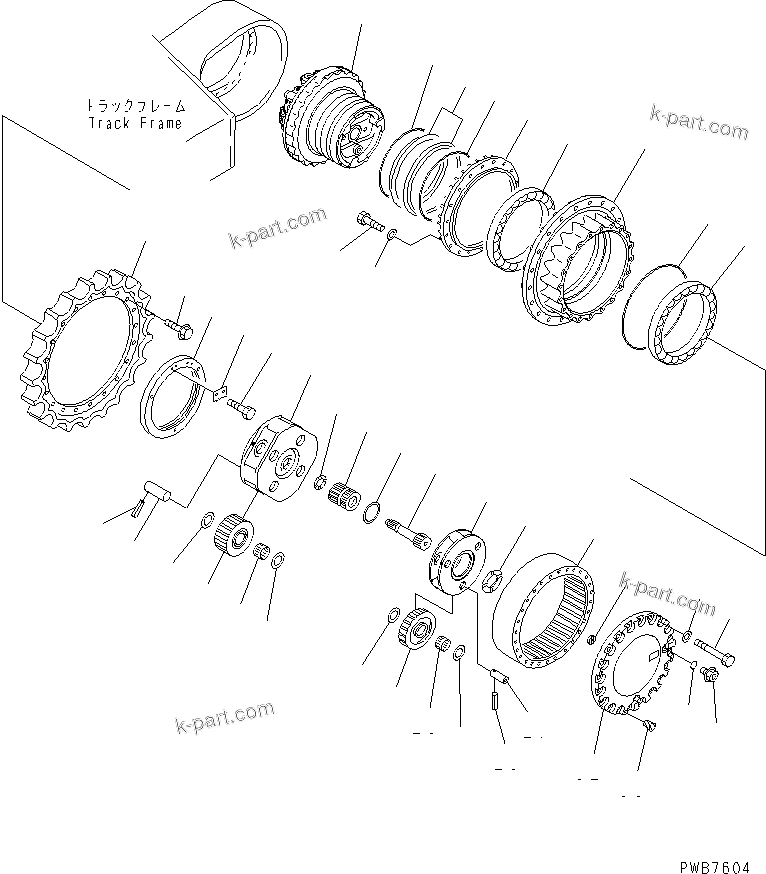 Komatsu parts book diagram for PC300-6Z S/N 30001-UP: FINAL DRIVE ASS'Y (FOR SERVICE PARTS)(#33001-)