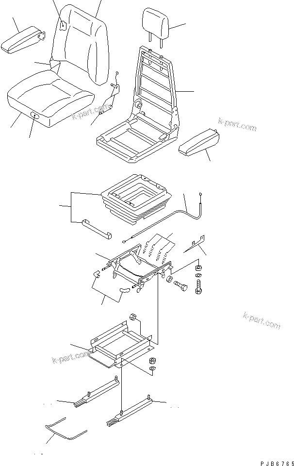Komatsu parts book diagram for PC300-6Z S/N 30001-UP: OPERATOR'S SEAT ASS'Y (TILT)