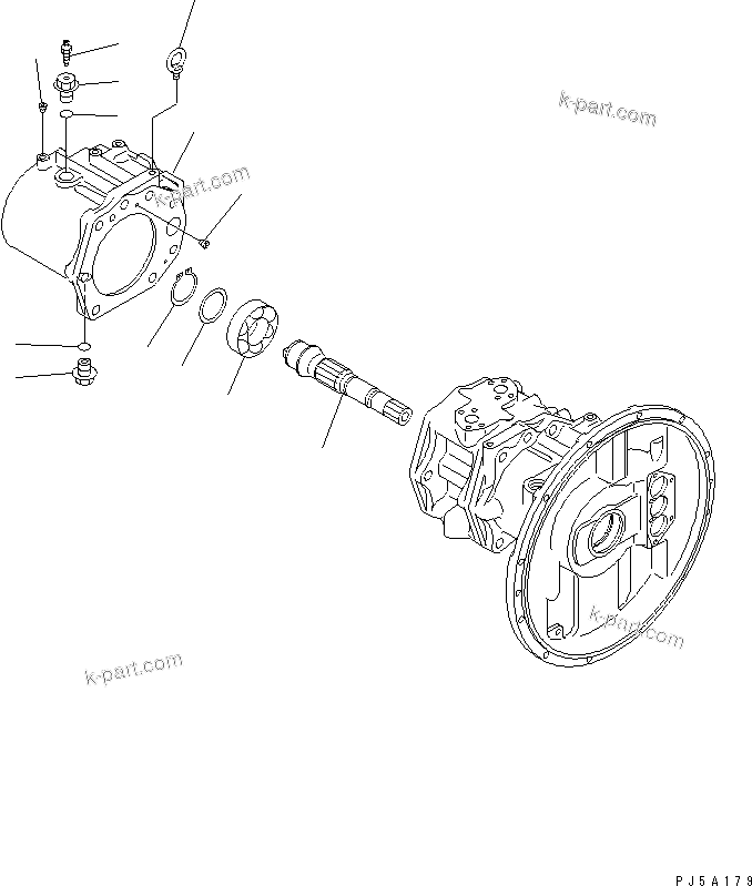 Komatsu parts book diagram for PC300-6Z S/N 30001-UP: MAIN PUMP (5/10)(#33001-)