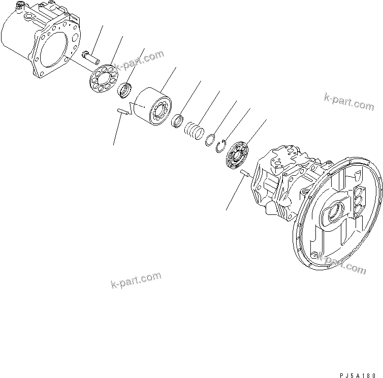 Komatsu parts book diagram for PC300-6Z S/N 30001-UP: MAIN PUMP (6/10)(#33001-)