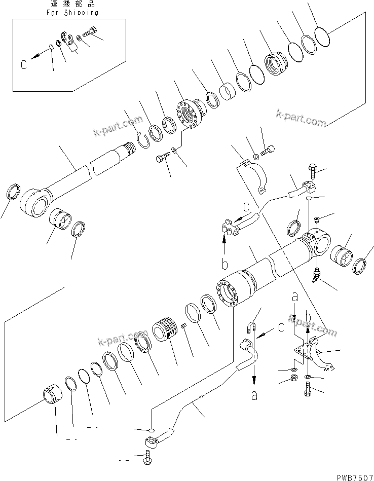 Komatsu parts book diagram for PC300-6Z S/N 30001-UP: B00M CYLINDER(#33001-)