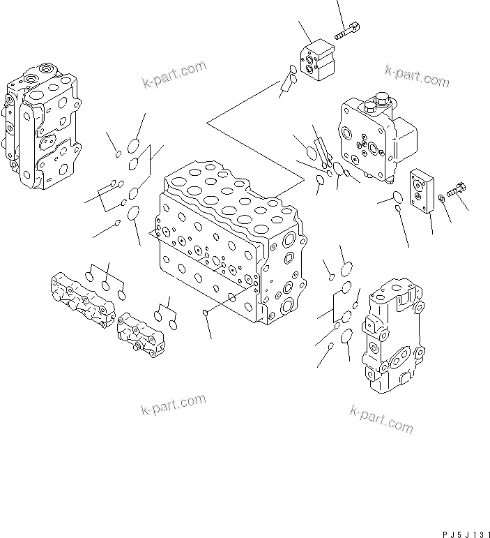 Komatsu parts book diagram for PC300-6Z S/N 30001-UP: MAIN VALVE (1-ACTUATOR) (2/12)(#30139-)