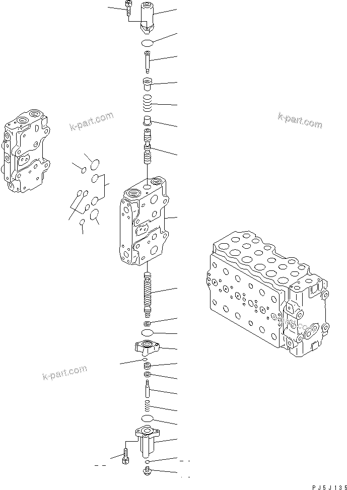 Komatsu parts book diagram for PC300-6Z S/N 30001-UP: MAIN VALVE (1-ACTUATOR) (11/12)(#30139-)