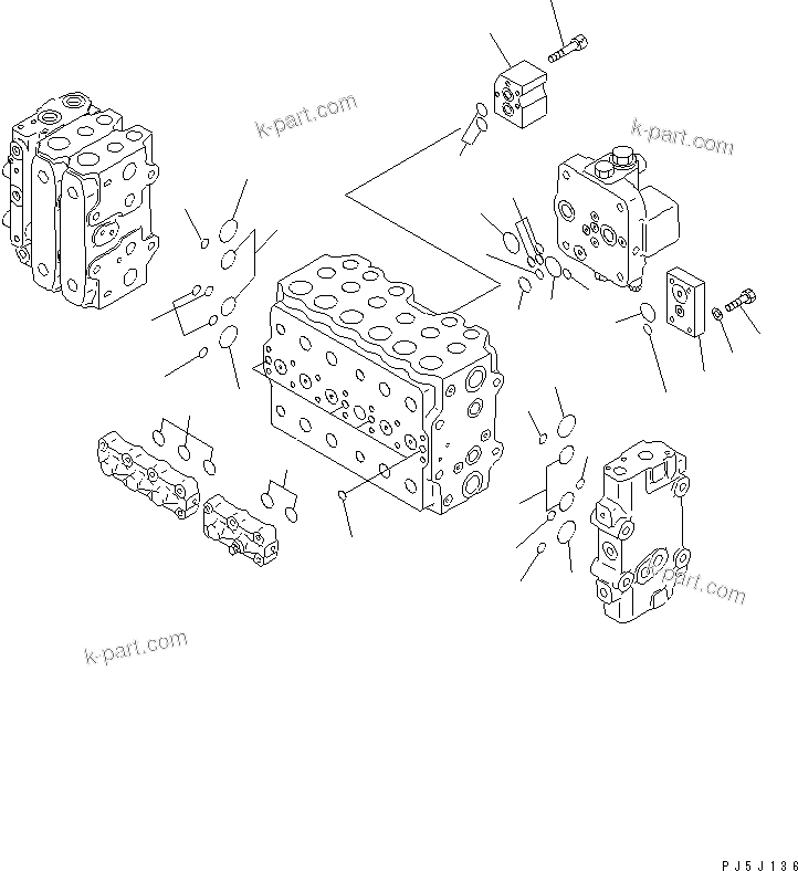 Komatsu parts book diagram for PC300-6Z S/N 30001-UP: MAIN VALVE (2-ACTUATOR) (2/15)(#30139-)