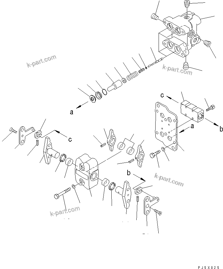 Komatsu parts book diagram for PC300-6Z S/N 30001-UP: PPC VALVE (FOR TRAVEL)(#30001-32999)