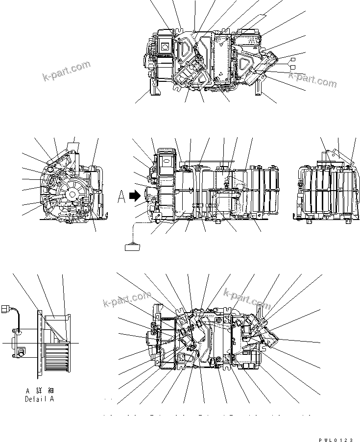 Komatsu parts book diagram for PC300-6Z S/N 30001-UP: AIR CONDITIONER UNIT(#33001-)